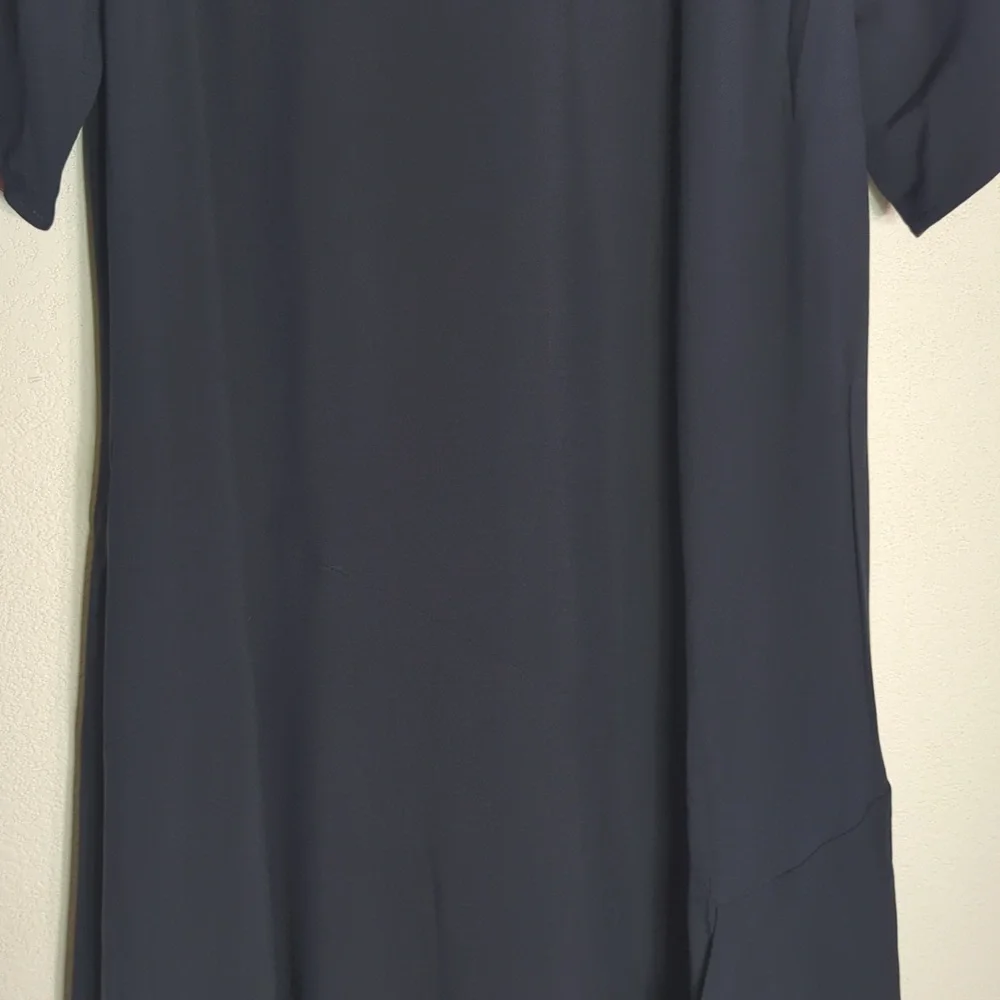 Chloe Women's Dress Ruffle Flounce Navy Blue Peach Size‎ 38 Medium